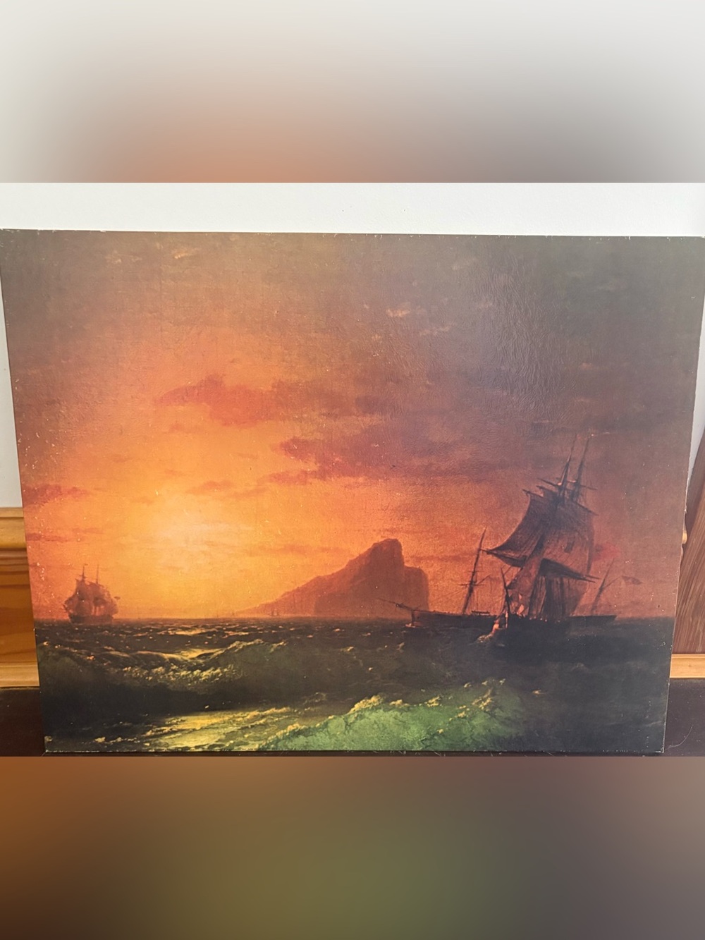 Sunset Seascape Wall Art - Orange and Green